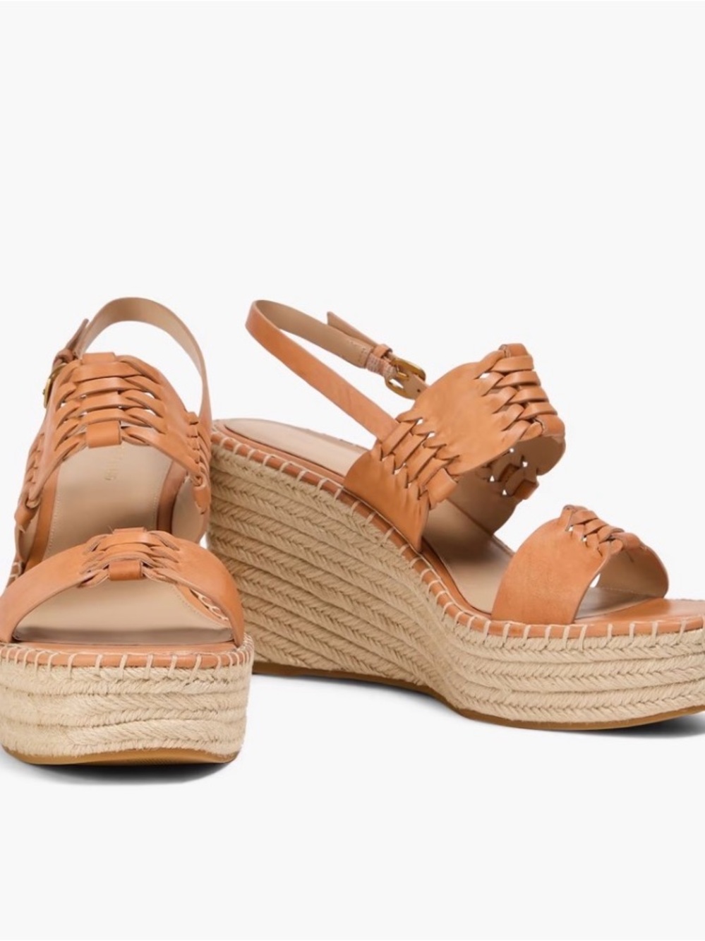 NWT: VERONICA BEARD Riya leather espadrille wedge sandals, sz 10 - Picture 4 of 7